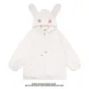 Kvinnors jackor japansk stil kawaii kläder söta päls tröjor 2023 vinter söt kvinna långärmare huva pyjamas zip hoodie