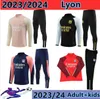 Fans Tops Tees 23/24 Lyon Soccer Tracksuit Überladung 2023/2304 Lyonnais L.Paqueta ol aouar Fußballtraining Anzug Jogging Sets Kinder 10/18 Erwachsener