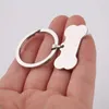 Keychains Stainless Steel Pet Tag Keychain Name For Puppy Dog Collar Pendant Keyring Bone Accessories Blank Charm