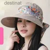 Brede rand hoeden emmer hoeden nieuw merk dames sunbonnet zon hoed zomer vouwen zonnebrandcrème anti-uv grote strand pet zomer hoed mode sunhat dames hatl231221