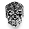 Bandringen Gothic Skl Ring Vintage Sier Kleur Punk Biker Metal Sieraden Rock Skeleton Ringen Maat 16Mm tot 22Mm Mix Drop Delivery Sieraden Dhfzp