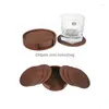 Mats & Pads Table Mats Double-Sided Color-Changing Leather Heat Insation Pad Round Set Oil-Proof Household Office Supplies Drop Delive Dhdht