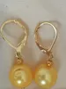 Pendientes colgantes PERFECTO 11-12MM PERLA AKOYA ORO REAL ORO 14K