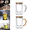 Tasses Tasse à thé en verre à double paroi avec passoire et couvercle résistant à la chaleur pour verres chauffants à feuilles mobiles