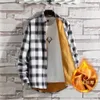 Camisa a cuadros de felpa de otoño e invierno para hombre, versión coreana de manga larga, tendencia, top suelto, chaqueta cálida gruesa, ropa 231220