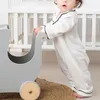 Baby Rompers pojkar flickor sover lek pyjamas organisk bomull långärmad onepiece jumpsuit -knapp nere född sleepsuit pjs 231220