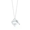 Fashion designer Necklace 925 sterling silver letter heart Pendant Necklaces Female Jewelry Exquisite Craftsmanship Classic Blue Heart Luxury women