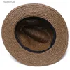 Chapeaux à bord large chapeau seau plus taille 63 cm lafite herbe nouveau panama paille de paille pour hommes et femmes du soleil du soleil de soleil quatre saisons plage soleil hatl231221