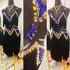 Scene Wear Ladies Latin Dance Dress High End Customized Sequin Tassel Rumba Chacha Tango Performance Girls