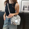 Bolso de hombro de cadena pequeña de Y2K Corea Vintage Bolsos de cartera con forma de cartera de cuero Rosa Bolsas Góticas Góticas Bolsas Crossbody 231221