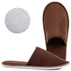 Classic Fashion Cotton Lool Mulheres internas com bolsa de armazenamento Viagem convidado Hotel suave respirável confortável spa portátil Solid Slippers-6