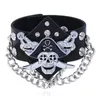 2024 Bangle diverse stili Skull Skeleton Chain Spikes Stullo Rivet Wide PU PUNK ROCK GOTICO ROCCIA GEGNO UNISEX MENI GIOITÀ BRACETHL231