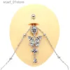 Tailleketting Riemen Mode Taillekettingen CZ Vlinder Hangende buikketting Bo Piercing Sieraden Piercing Buikketting Buikring met kettingL231221