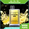 Popular Crystal Vape 6000Puffs Bar Big Smoke 6K Puffs Vaper 12ml 2% Força Vape Juice Vaporizador descartável não recarregável