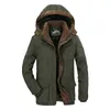 Hunting Jackets Winter Thickened Men's Cotton Padded Jacket Medium Long Plus Large Size Plush Outdoors Climbing Camping Hiking Coat