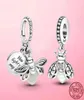 HOT NOVO 925 STERLING SLATER GLOW-I-THE-DARK Firefly Dangle Charm Pingente Fit for Original P Bracelet 925 Jóias1756701