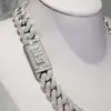 Rock Custom Iced Out Hip Hop Miami Necklace 925 Sterling Silver Baguette Moissanite 20mm Hiphop Cuban Link Chain