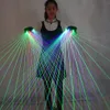 2 in 1 Mehrlinien-RGB-Laserhandschuhe mit 2 grünen, 1 roten und 1 blauen Laserblitzfingern, LED-Roboteranzug, leuchtende Kleidung, Bar, Party, Musik2155