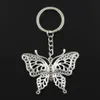 Llavero de Metal de 30mm de diámetro a la moda, llavero de joyería, mariposa hueca chapada en plata antigua, 60 48mm, colgante 178U