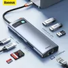 Fiş Güç Kablosu Baseus 4K 60Hz USB C HUB TİPİ TO TO ETHERNET PORT PD 100W Adaptörü MacBook Pro 3 0 Dizüstü Bilgisayar Tablet Aksesuarları 2307