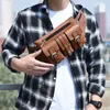 Men's Waist Bag Crossbody Shoulder Chest Bags for Man 2023 Leather Belt Pouch Travel Pack Large Cell Phone Pocket Fanny 231220
