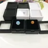 50PCS White Black Cushion Square Box 3*3*2.3cm Gemstone Storage Acrylic Display Jewelry Bare Diamond Gift Soft Sponge Loose Case