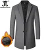 Manlig ullrock fast färg Slim Mid-Längd Windbreaker WARM SIRE-FRESISTANT HERS WOOL COER Business Formal Wear Casual Jacket 231220