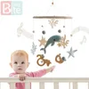 Baby Rassle Toy Mobile 0-12 Monate Holzgeborener Musikbox Unterwasserwal Bell Hanging Spielzeughalter Halterung Krippe Spielzeug 231221