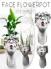 Petites baisers femmes de fleur pots peints lèvres rouges Figurines jardin jardinière mignon fleuriste cadeau décoration de maison 2107129906902