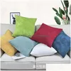 Cushion/Decorative Pillow Pillow 45Cm Corduroy Solid Color Pillowcase 2023 Nordic Sofa Home Decor Christmas Gift Drop Delivery Home Ga Dhara