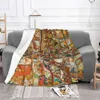 Blankets Ethiopian Painting Art Africa Blanket Flannel Textile Decor Multifunction Ultra-Soft Throw For Home Car Plush Thin Quilt