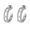 Fashion designer stud earrings S925 sterling silver set with removable flash diamonds and sweet sweet earpieces