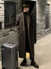 Mauroicardi Autumn Winter Long Casual Brown Black Soft Thick Warm Woolen Coat Men Sashes Luxury Designer Plus Size Overcoat 5XL 231221