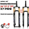 Nanlio X7 Pro Mountain Bike Suspension Fork para amortecer ajuste 26 275 29 polegadas 120 140mm Agus de metal de viagem 231221