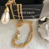 collction item c mashing pendant necklace for party wear heat stone necklace Classic Pearl C Gift Party Gift with VIP Car257z