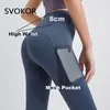 Toz Svokor Kadın Fitness Yoga Tayt Kadın Kalça Kaldırma Tozluk Cepleri ile Karın Jogging Pants Sakinsiz Yüksek Bel Pantolon
