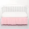 Top Selling Well Made Crib Bed Skirt Add White Top Sheets -4 Sides Pleated Ruffles for Baby Boys Girls Toddler Nursery Bedspread 231221