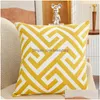 Cushion/Decorative Pillow Pillow Nordic Ins Style Embroidery Er Maze Geometric Decorative Pillows Home Bedroom Soft Bag Sofa Chair Hea Dh7Lh