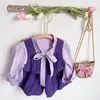 Clothing Sets Korean Style Girls Suits Children Tie Up Stand Collar Long Sleeve Shirt Corduroy Vest Shorts Three Pieces Cute