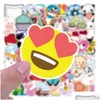 Araba Stickers 50pcs Ins Style Happy Kawaii Karikatür Su Geçirmez PVC Paket Bavul Dizüstü Bilgisayar Dizüstü Kupa Telefon Masası Bisiklet Skate Dho0i