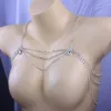 Stonefans Bridal Rhinestone Shoulder Wedding for Women Water Drop Pendant Body Necklace Statement Jewelry248m