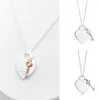 Collana con ciondolo cuore e chiave per donna 11.925 gioielli in argento sterling di lusso regali Co Drop 220412299C