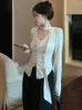 القمصان النسائية المثيرة للنساء العميق الخامس ، الأكمام طويلة الأكمام ، قميص الأزهار 3D
