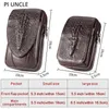 Äkta läder Mäns bältespåse Mobiltelefon Pocket Summer Beach Mens Mini Belly Fanny Pack midja Cowhide Fashion 231220