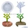 Moldes Sile Mini árbol con soporte Moldes Resina epoxi DIY Decoración de plantas para el hogar Haciendo Mod Bandeja de almacenamiento Entrega de gotas Jew Dhgarden Dhtac