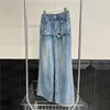 Designer Jeans Frauen Denim Hosen Design gefälschter zweiteiliger Spleißen gerade Hose coole Mädchen Troiser Jean