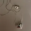 Colliers de pendentif 925 Collier de charme de coeur à cœur plaqué en argent pour la chaîne de collier de collier Y2k Party Bijoux de mariage E2300
