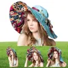 Sol sombreros para mujeres verano gran sombrero de playa flor impresa sombreros anchos damas elegantes sombreros elegantes para niñas accesorios para el gorro de vacaciones3976780