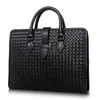 Bag Luxury Weave Guine High 100 Leather Male Men's Gentlemen For Quality Portcase Real Messenger Handbag Fashion 231220