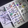 Micro Ingelegde Halfedelsteen Ring Gekleurde Zirkonium Ringen Echt Verguld Zonder Vervaging Mode 925 Gemengde Batch Female223z